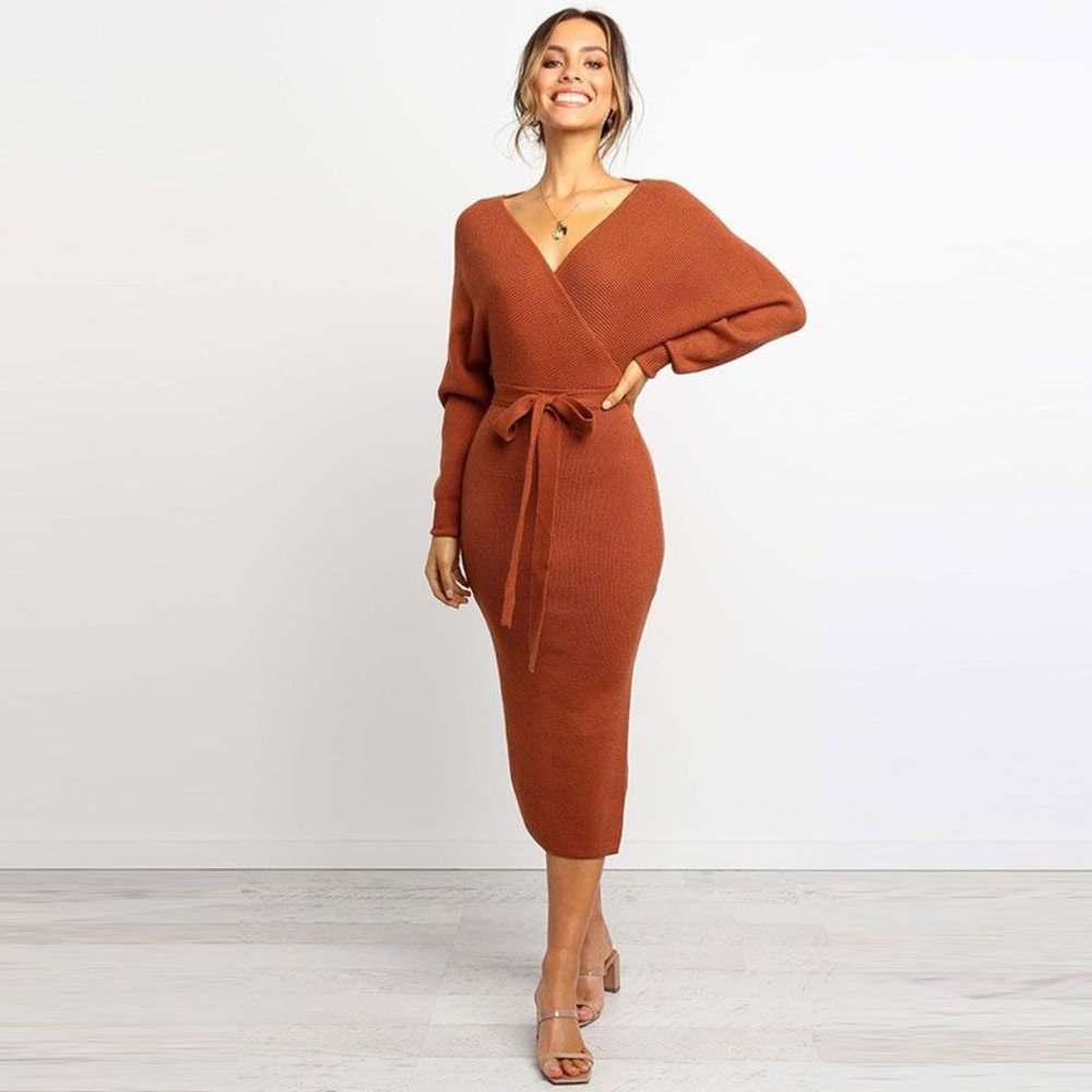 NWT Carmel V-neck Wrap Dress